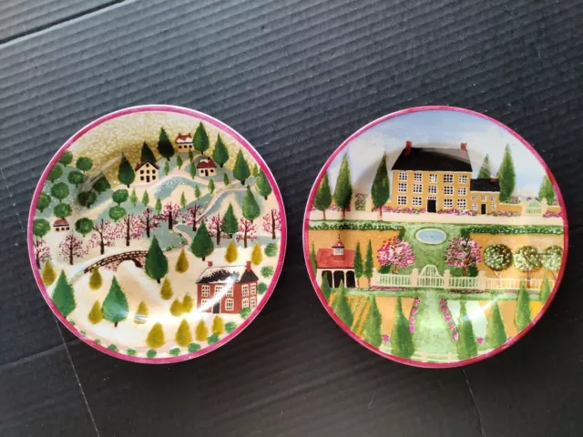 Block Gear 1995 Country Village decorative Salad Plate set of 2