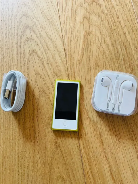 Ipod nano jaune 16 go 7e génération APPLE écouteurs MP3 Musique en bon état