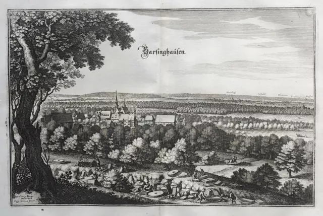 Barsinghausen Niedersachsen Gesamtansicht Kupferstich Merian engraving Ansicht