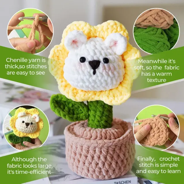 Crochet Kit for Beginner for Adults Kids Stuffed Animal Crochet