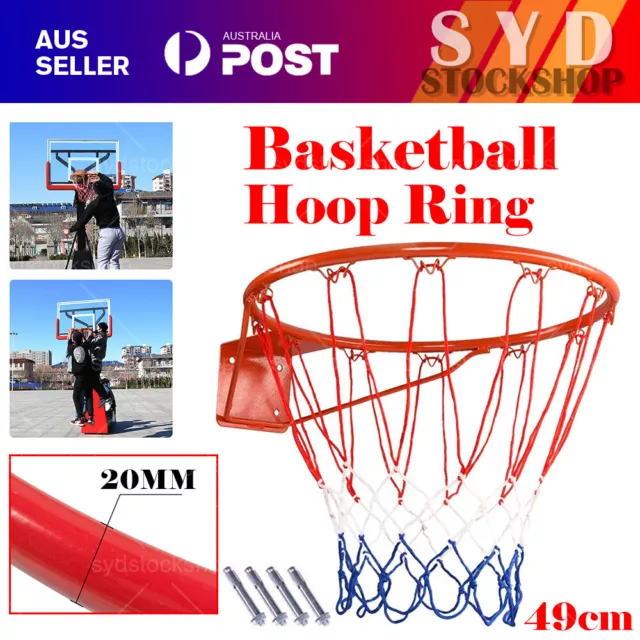 Basketball Hoop Ring Goal Net Wall Mounted Rim Dunk Shooting Pro Size 49cm AU