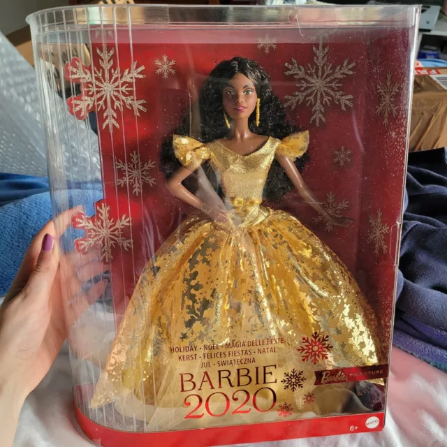 Barbie 2020 holiday doll black cheap