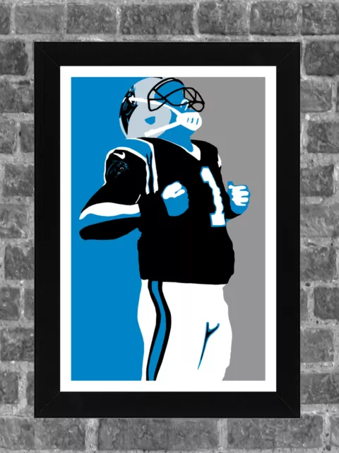 Carolina Panthers Cam Newton Portrait Sports Print Art 11x17