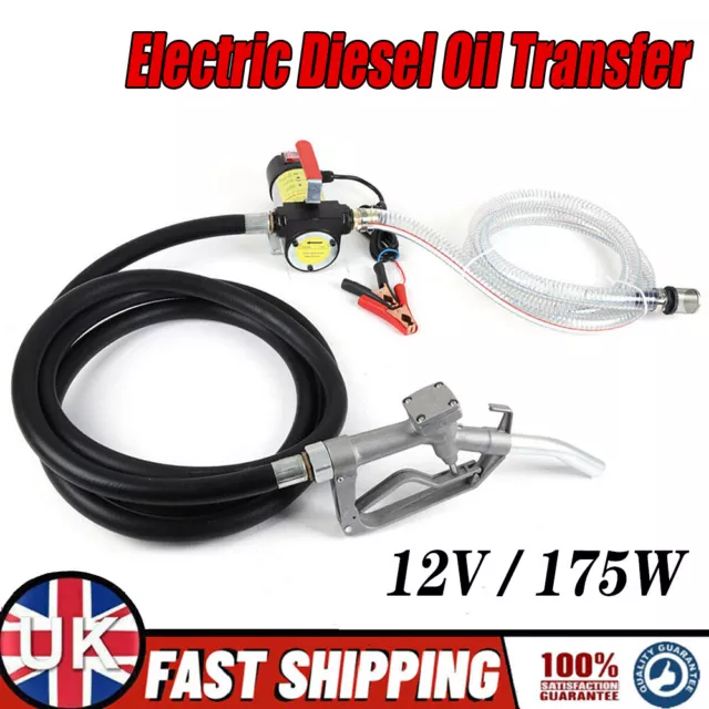 12V 175W Portable Diesel Electric Fuel Transfer Pump Oil Dispenser Self Priming