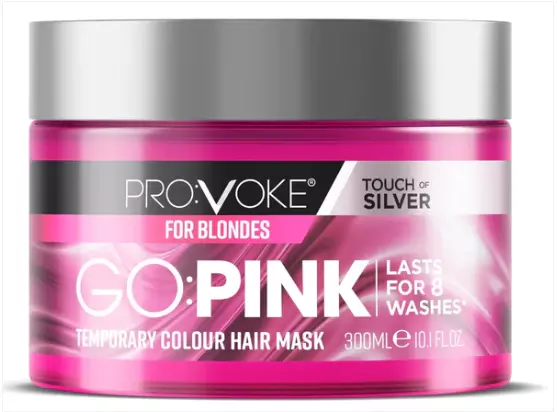 PROVOKE Go Pink Temporary Colour Hair Mask 300ml Hair Cover Last To 8 Washes