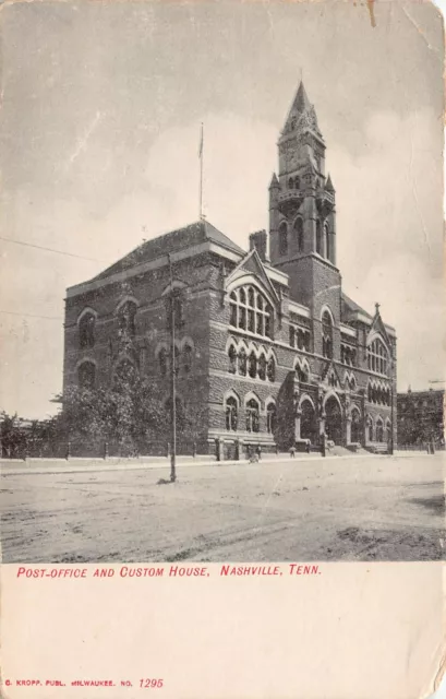 Nashville TN Tennessee Downtown Post Office Custom Court House Vtg Postcard Q4