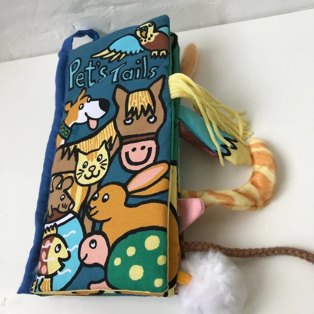 2 JELLYCAT SOFT sensory Books Dino & pets tails & jazzie pony plush ...