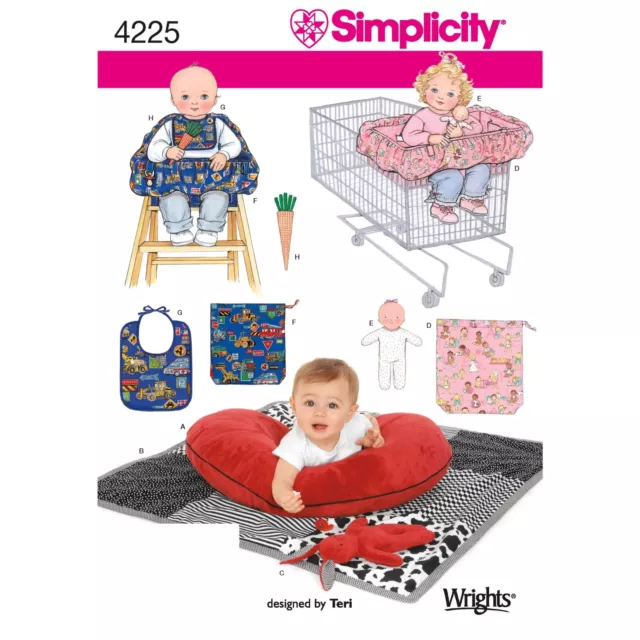 Simplicity Sewing Pattern 4225 Baby High Chair & Shopping Trolley Cover Pillow