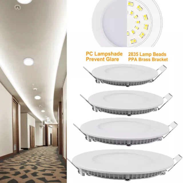 Pack Ultra Slim Recessed LED Flat Panel Ceiling Spot Lights Downlights Spotlight