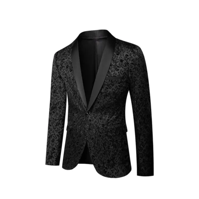 Men’s 2 pc embedded floral black tuxedo jacket & pants, top 36R , pants xsmall