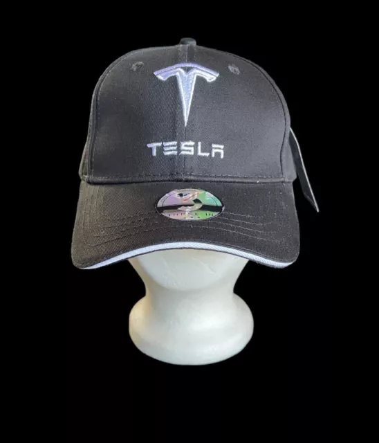 NWT TESLA Embroidered Logo Adjustable Baseball Hat New!