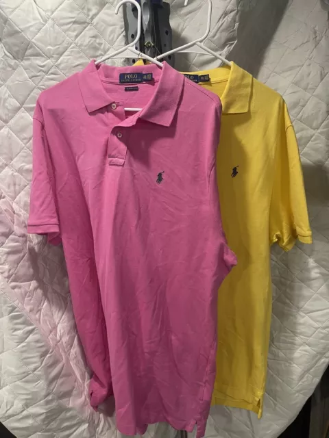 POLO RALPH LAUREN XXL Pony Shirts 2 Yellow And Pink Lot $35.00 - PicClick