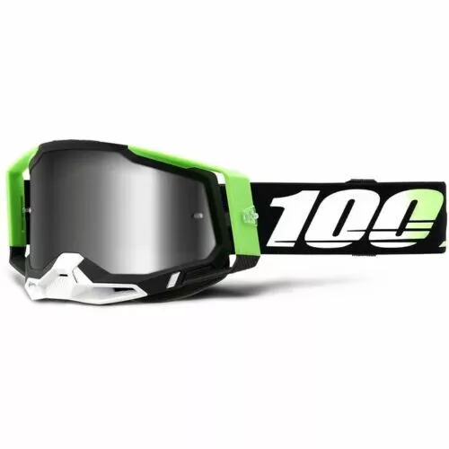 100% Racecraft 2 Goggles Kalkuta Mirror Silver & Clear Lens Motocross Mx Cheap