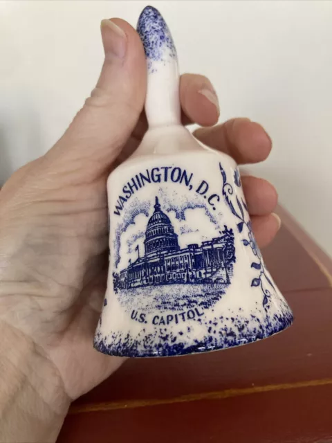 Vintage Washington DC Porcelain Souvenir Bell U.S. Capitol Made In Japan 4.75”