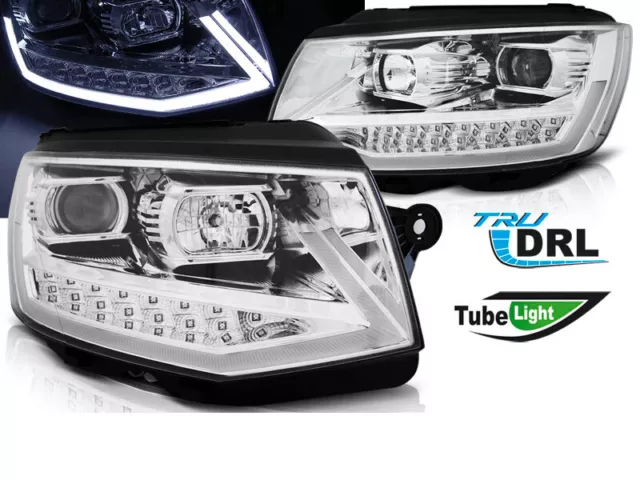 DRL projektorlygter für VW T6 Transporter fra 2015->Chrome Tube Light LED LPVWP9