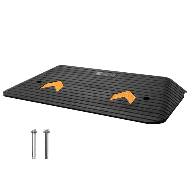 VEVOR Schwellenrampe Bordsteinrampe Türschwellenrampe 90,2x53,34x7,6 cm Gummi