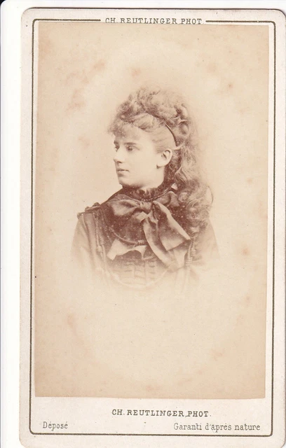 Photo CDV Originale Rosa Bruck Dédicacée Par Nadar Paris Circa 1871 - Tirage Albuminé Sépia