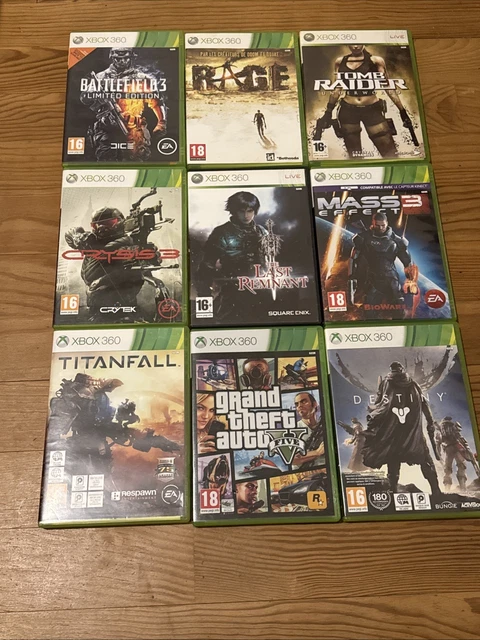 Lot De 9 Jeux Xbox 360 FR PAL - Inclut GTA V, Rage, Tomb Raider - Testés