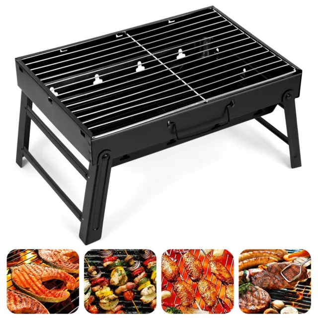 Faltbar BBQ Grill Holzkohlegrill Klappgrill Tischgrill Outdoor Barbecue Party DE