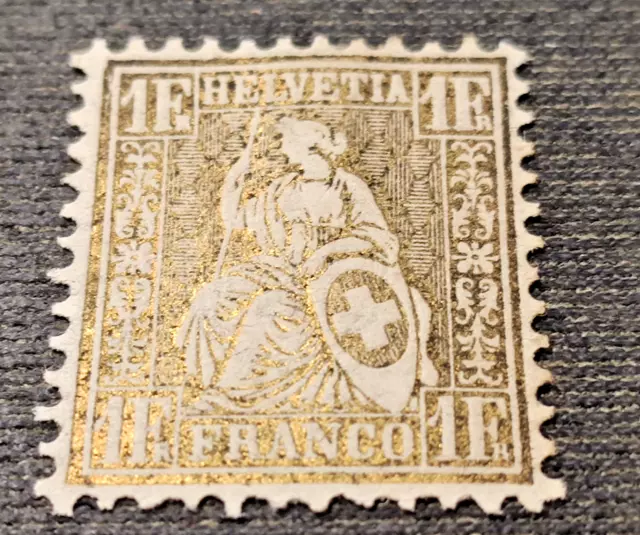 Schweiz 44, 1 Fr. gold-sitzende Helvetia 1881