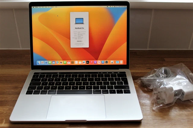 Apple MacBook Pro 13 A1706 2017 i5 3.1GHz 8GB 256GB SSD Ventura OS. Silver.