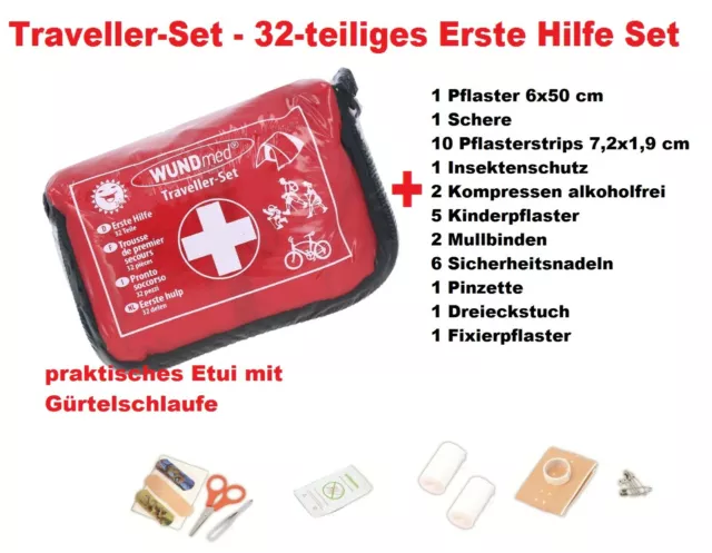 Erste Hilfe Set Kit Tasche Notfallmedizin Notfalltasche Reise Set Wundmed 32tlg