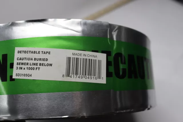 Presco Underground Detectable Tape Caution Buried Sewer Line Below SD3105G4