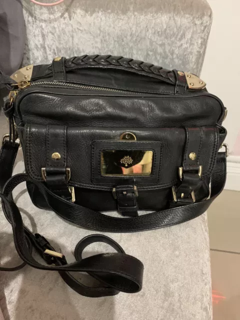 MULBERRY ALEXA TRAVEL Day Black Leather Camera Bag Mini Crossbody Handbag RARE 399.99 PicClick UK