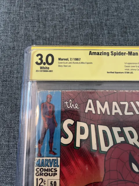 Amazing Spider-Man #50 CBCS 3.0 Stan Lee Signed 1967 1st App Of Kingpin NOT CGC 3