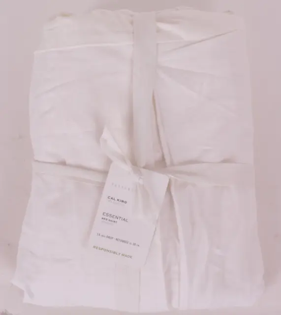 Falda de cama y algodón Pottery Barn Essential Line, caída de 14", California King, blanca