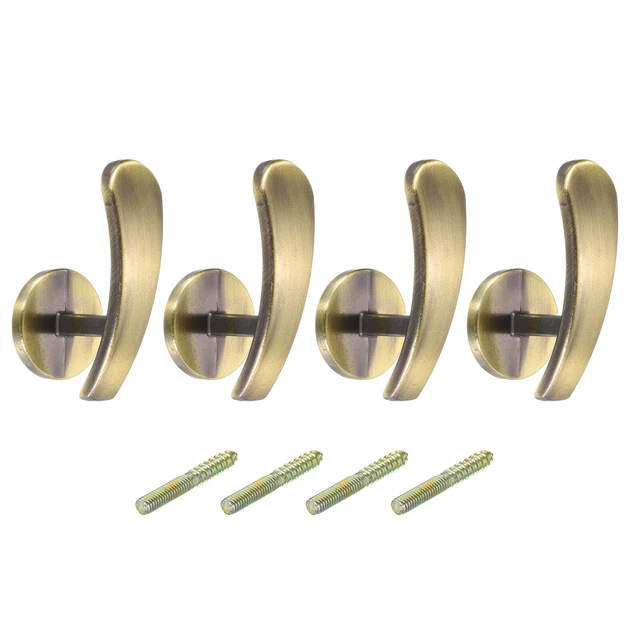 4Pcs Aluminum Alloy Wall Mounted Curtain Holdback Drapery Holder Hook, Bronze