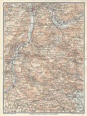 Carta geografica antica TRENTO BOLZANO TRENTINO ADIGE TCI 1920 Old antique map 
