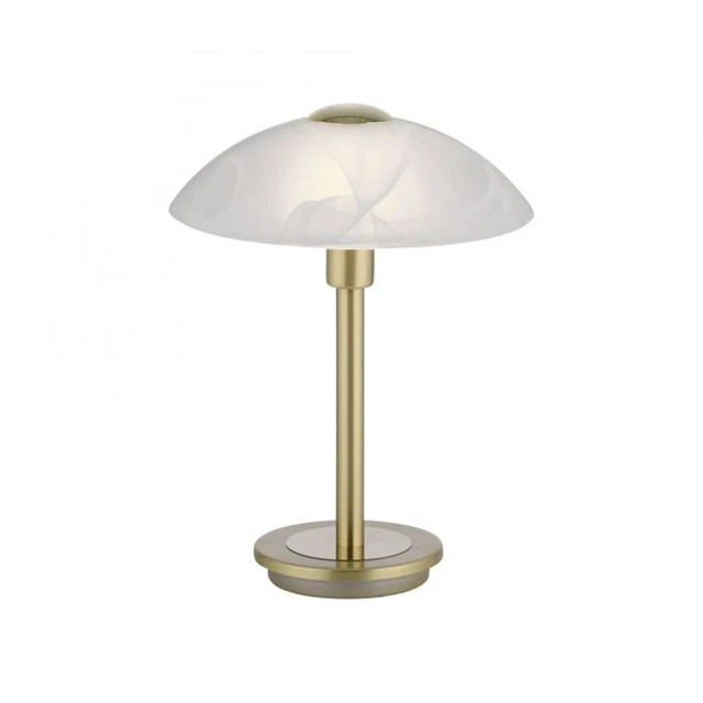LAMPE DE TABLE élégante d'un cadre en laiton abat-jour en verre aspect albâtre EUR 69,00 - FR