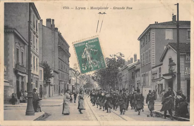 CPA 69 LYON MONTPLAISIR / GRANDE RUE / cliché rare