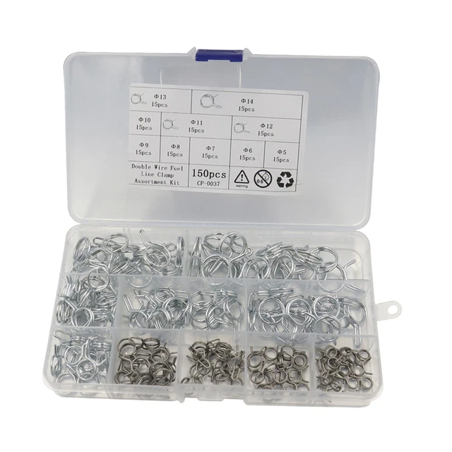 de collier de serrage à ressort à double fil de 150 pièces pour tuyau