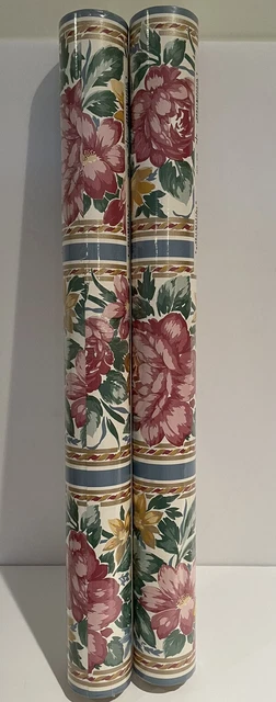VTG Wallpaper Shand Kydd Vinyl Wallcovering Floral 2 Rolls 81788 English Garden