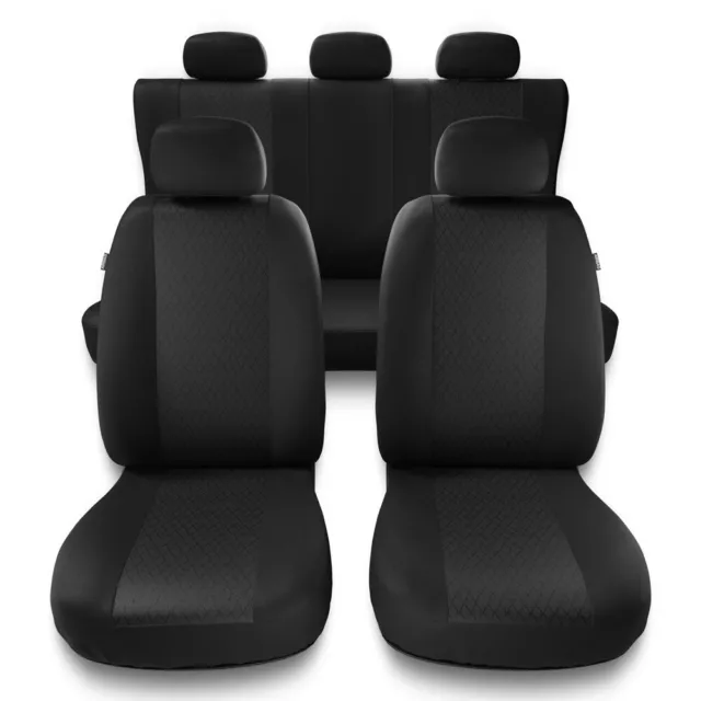 Fundas de asientos compatibles con Volkswagen Lupo - Negro Gris - PF-G