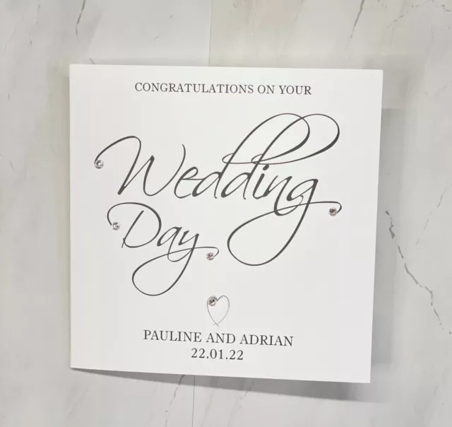 Personalised Wedding Day  Congratulations Card Handmade Mr & Mrs Greetings Card