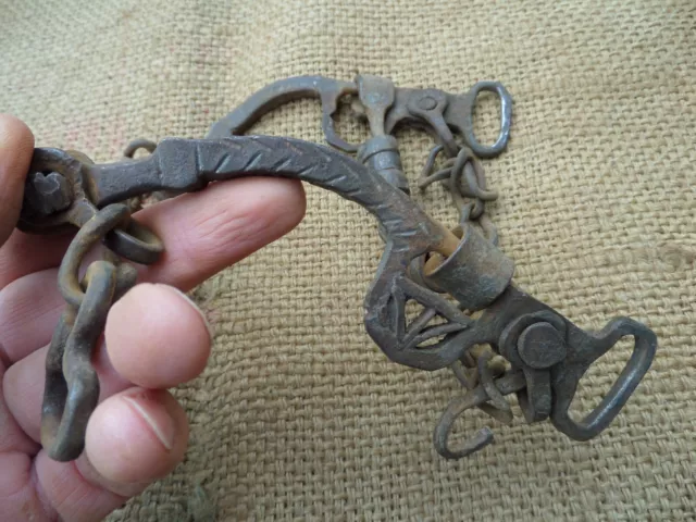 Decorated Antique Ottoman Empire Wrought Iron Horse Harness Bit Hand Forged