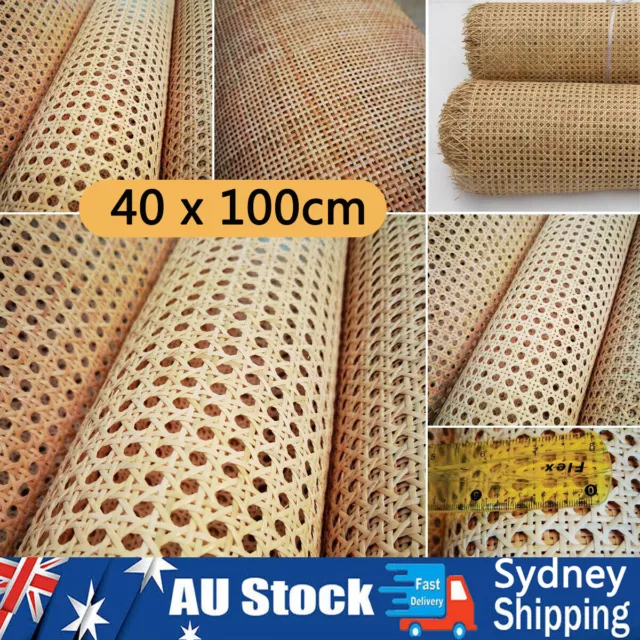 40x100cm Natural Cane Rattan Webbing Rattan Sheets Panel Webbing Chair Repair AU