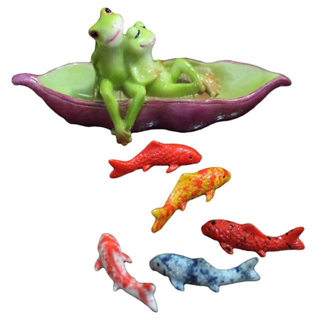 Homoyoyo - 4 Figurines Grenouilles En Résine Pour Décorer Aquarium, Jardin Ou Pot De Fleurs - Miniatures Mignonnes - 7