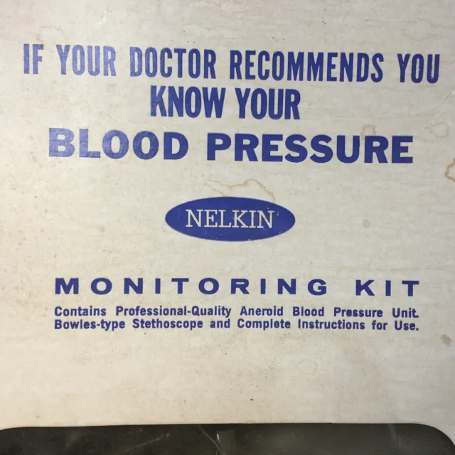 Nelkin Blood Pressure Kit Original Box Manual Blood Pressure Cuff & Stethoscope