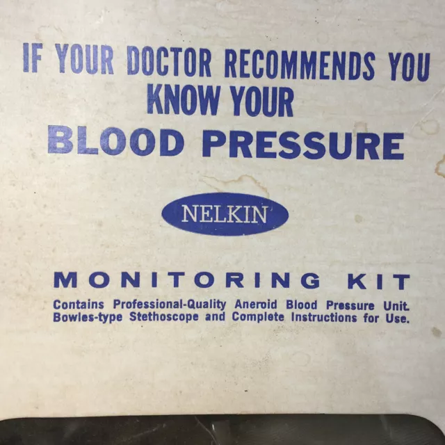 Nelkin Blood Pressure Kit Original Box Manual Blood Pressure Cuff & Stethoscope