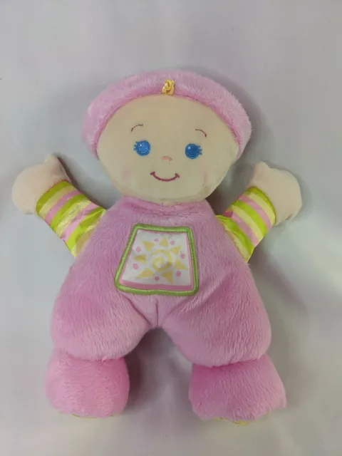 Fisher Price Pink Doll Rattle Plush 10 Inch 2008 Stuffed Animal Toy