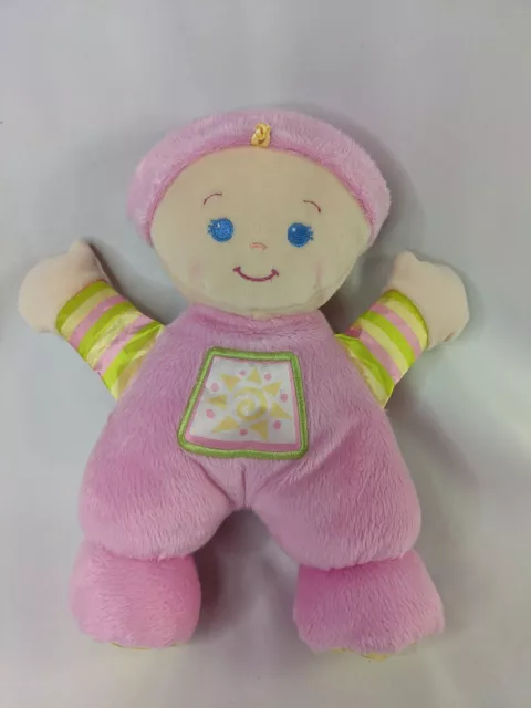 Fisher Price Pink Doll Rattle Plush 10 Inch 2008 Stuffed Animal Toy