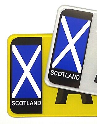 Pair Of Scotland Scottish Flag Number Plate Badge Vinyl Stickers decal For Car