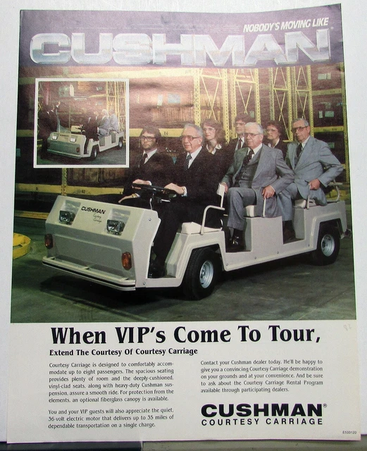 1982 CUSHMAN DEALER Sales Data Sheet Courtesy Carriage Model 339