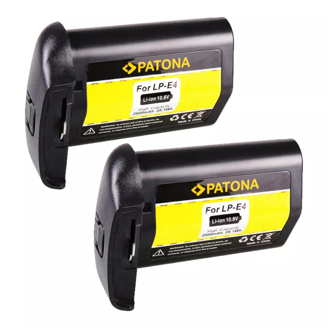 2x Batterie Patona 11,1V 2600mAh für Canon LP-E4
