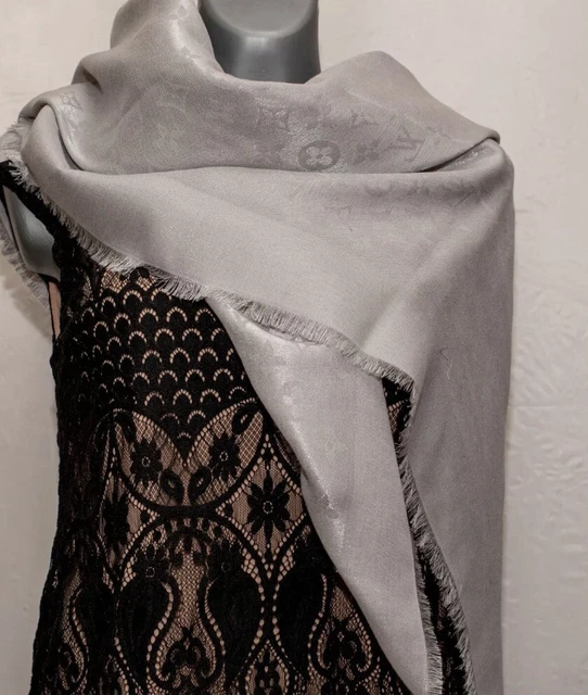 Monogram Shine Shawl Charcoal Grey (M75120)