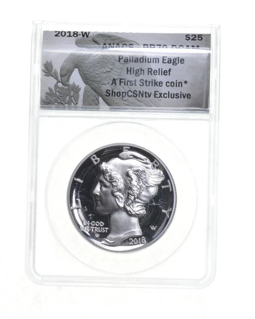 PR70 DCAM 2018-W $25 American Palladium Eagle High Relief 1st Strike ANACS *4633